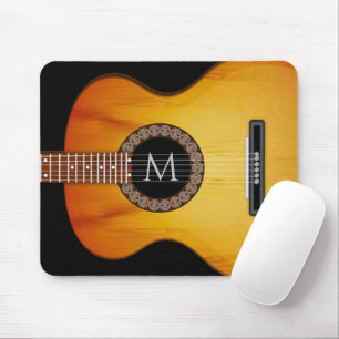 Monogrammatiskt akustiskt gitarr musmatta