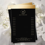 Monogrammcirkel i Svarta Guld Rand Flygblad<br><div class="desc">Elegant,  svart,  guld rand,  cirkel,  monogrammatisk flygare.Det finns ingen shine eller struktur. Redigera produkten på några minuter genom att ange data. Du kan ändra teckensnitt,  färg och position genom att "anpassa mer".</div>