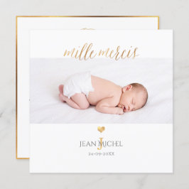 Monogramme de bricolage en D'or Remerciement kort