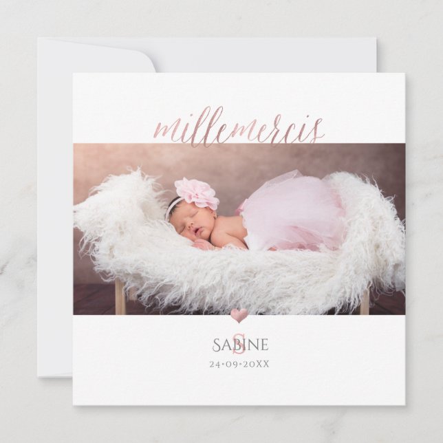 Monogramme de bricolage en D'or Ro Remerciement Inbjudningar (Framsida)