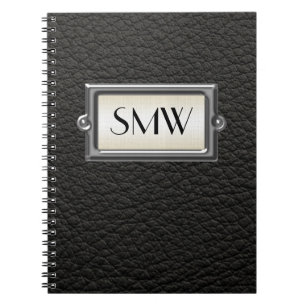 Monogrammed 3-Brevs Executive Manar Personlig Anteckningsbok Med Spiral