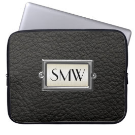 Monogrammed 3-Brevs Executive Manar Personlig Laptop Sleeve