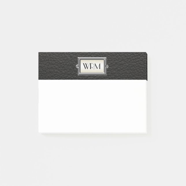 Monogrammed 3-Brevs Executive Manar Personlig Post-it Block (Framsida)