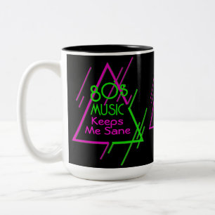 Monogrammed 80:s Music Behållas Me Sane Black 2 Två-Tonad Mugg