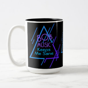Monogrammed 80:s Music Behållas Me Sane Black Två-Tonad Mugg
