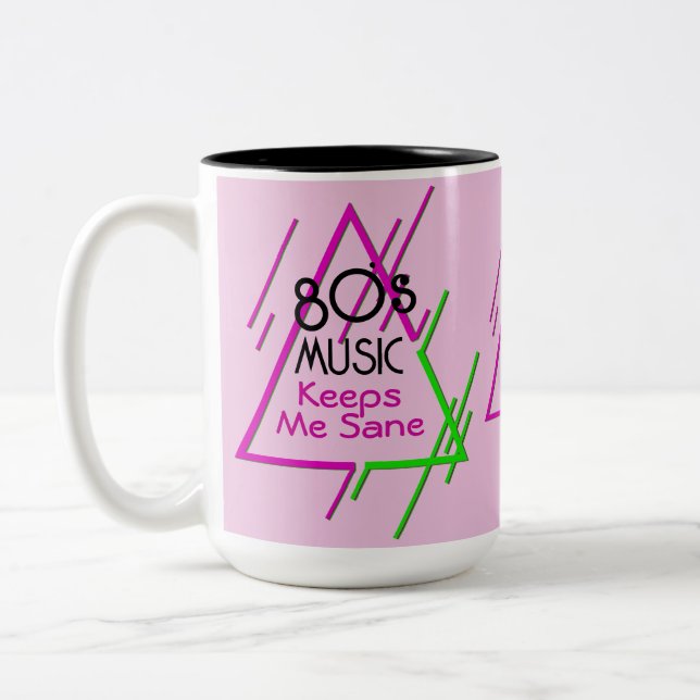Monogrammed 80:s Music Behållas Me Sane Två-Tonad Mugg (Vänster)