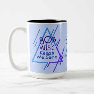 Monogrammed 80:s Music Behållas Me Sane Två-Tonad Mugg
