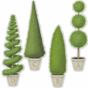 Monogrammed Anpassningsbarna Cypress Topiary Colle Klistermärken