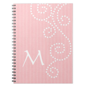 Monogrammed anteckningsbok för polka dotskonst