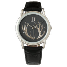 Monogrammed Antlers Hunter Fridluftsmänniska Gift