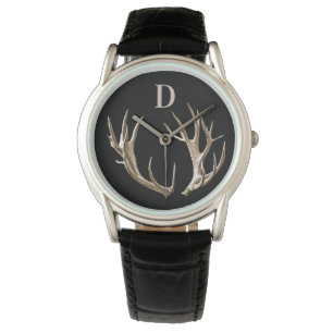 Monogrammed Antlers Hunter Fridluftsmänniska Gift  Armbandsur