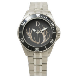 Monogrammed Antlers Hunter Fridluftsmänniska Gift  Armbandsur