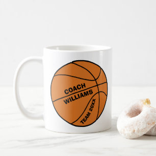 Monogrammed år för baskettränaresportlag kaffemugg