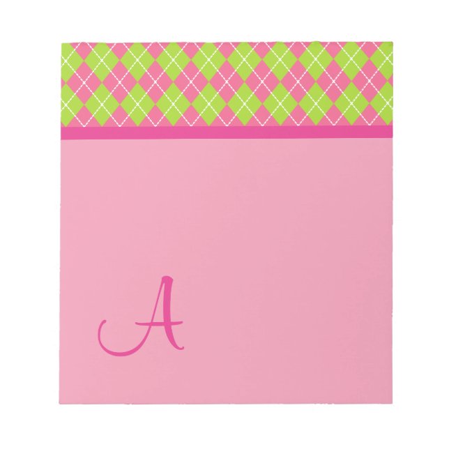 Monogrammed Argyle-Anteckningsblock Anteckningsblock (Framsida)