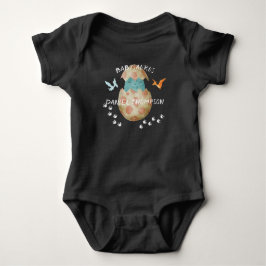 Monogrammed Babysaurus Dinosaur, vild, svart T Shirt