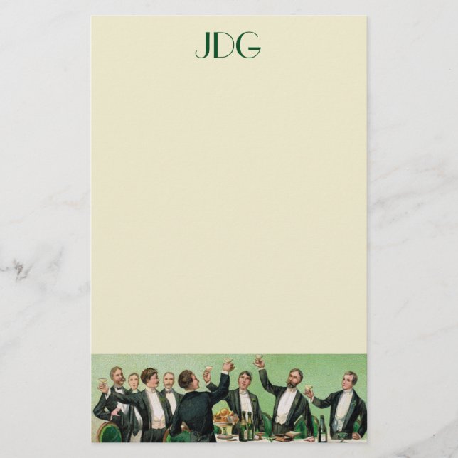 Monogrammed Bachelor Stationery Brevpapper (Framsida)