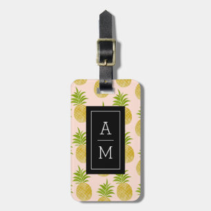 Monogrammed bagagemärkre för Posh ananas Bagagebricka