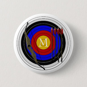 Monogrammed bågskyttedesign knapp