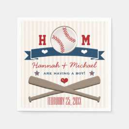 MONOGRAMMED BASEBALL BABY SHOWER PAPPERSSERVETT
