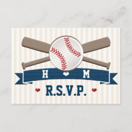 MONOGRAMMED BASEBALL BRÖLLOP SVARSOMRÅDE OSA KORT
