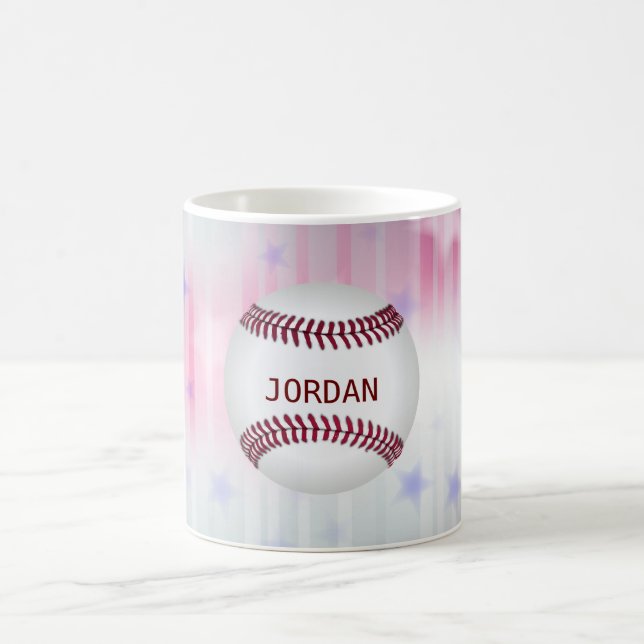Monogrammed Baseball Kaffemugg (Center)