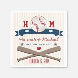 MONOGRAMMED BASEBALLBABY SHOWER PAPPERSSERVETT