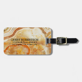 Monogrammed Beige Marble Stone Bagagebricka