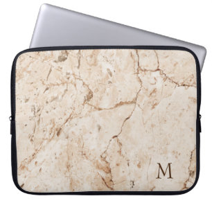 Monogrammed Beige och Brown Marcular Laptop Fodral