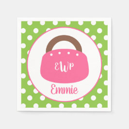 Monogrammed Bermuda Bag Personlig Party Napkins Pappersservett