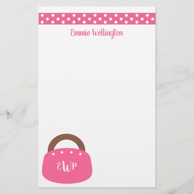 Monogrammed Bermuda Bag Personlig Stationery (Framsida)