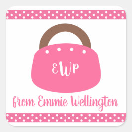 Monogrammed Bermuda Bag Personlig Stickers Fyrkantigt Klistermärke