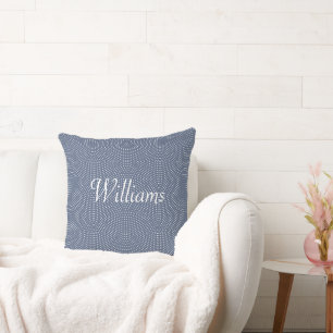Monogrammed blå båge 20 x 20 tum dekorativ kudde