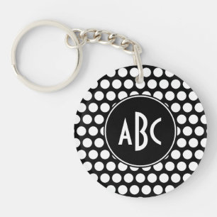 Monogrammed Black and White Polka dots