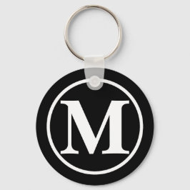 Monogrammed Black BB Nyckelring