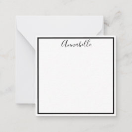 Monogrammed Black Boarder Note Card och kuvert Anteckningskort