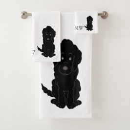 Monogrammed Black Goldendoodle Hund design