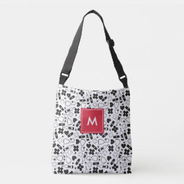 Monogrammed Black White Medical Mönster Nurse Axelväska