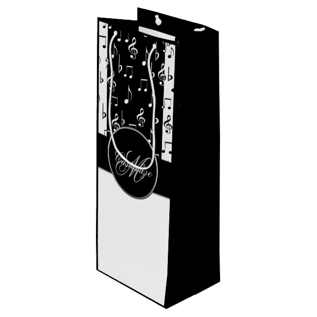 Monogrammed Black & White Musical Rand 2 (Framsidan Vinklad)