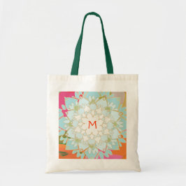 Monogrammed Blooming Lotus Flower Tygkasse