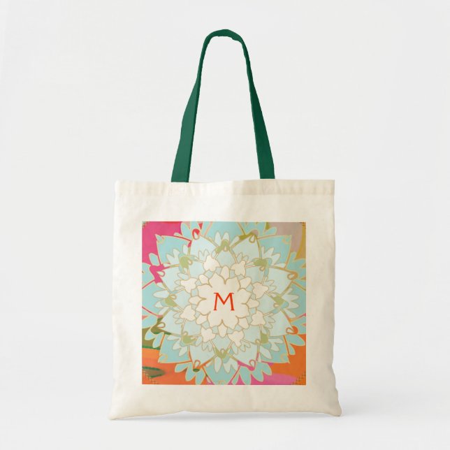 Monogrammed Blooming Lotus Flower Tygkasse (Framsidan)