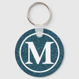Monogrammed Blue Glitz BB Nyckelring
