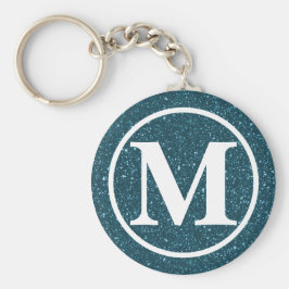 Monogrammed Blue Glitz BB Nyckelring