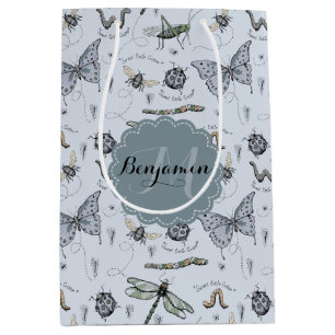 Monogrammed Blue Kryp och Insekter Boy Shower