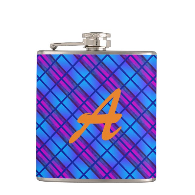 Monogrammed Blue Lila Neon Fickplunta (Framsidan)