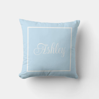 Monogrammed blue Throw Pillow Kudde