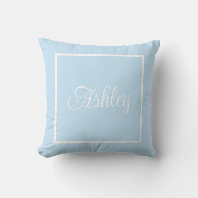 Monogrammed blue Throw Pillow Kudde (Framsida)