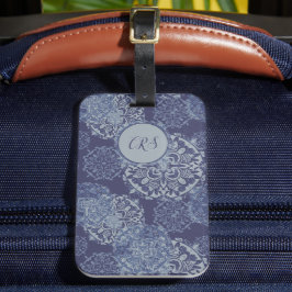 Monogrammed Boho Denim Moody Blues Mandalas Passpo Bagagebricka