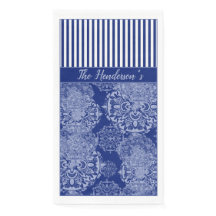 Monogrammed Boho Moody Blues Mandalas och Rand