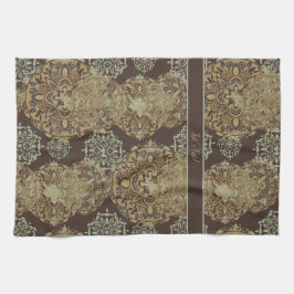 Monogrammed Boho Moody Mandalas Kökshandduk