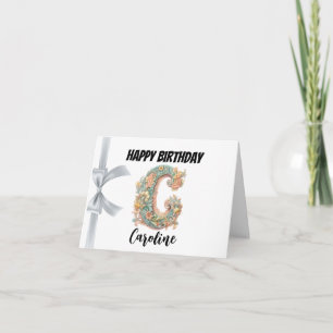 Monogrammed brev ’C’ Grattis på födelsedagen Kort